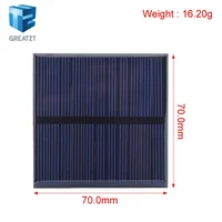 GREATZT Panneau Solaire Polycristallin 5.5V 110mA 70*70MM 0.55W Mini Système Solaire DIY pour Chargeur de Batterie de Téléphone Portable 2