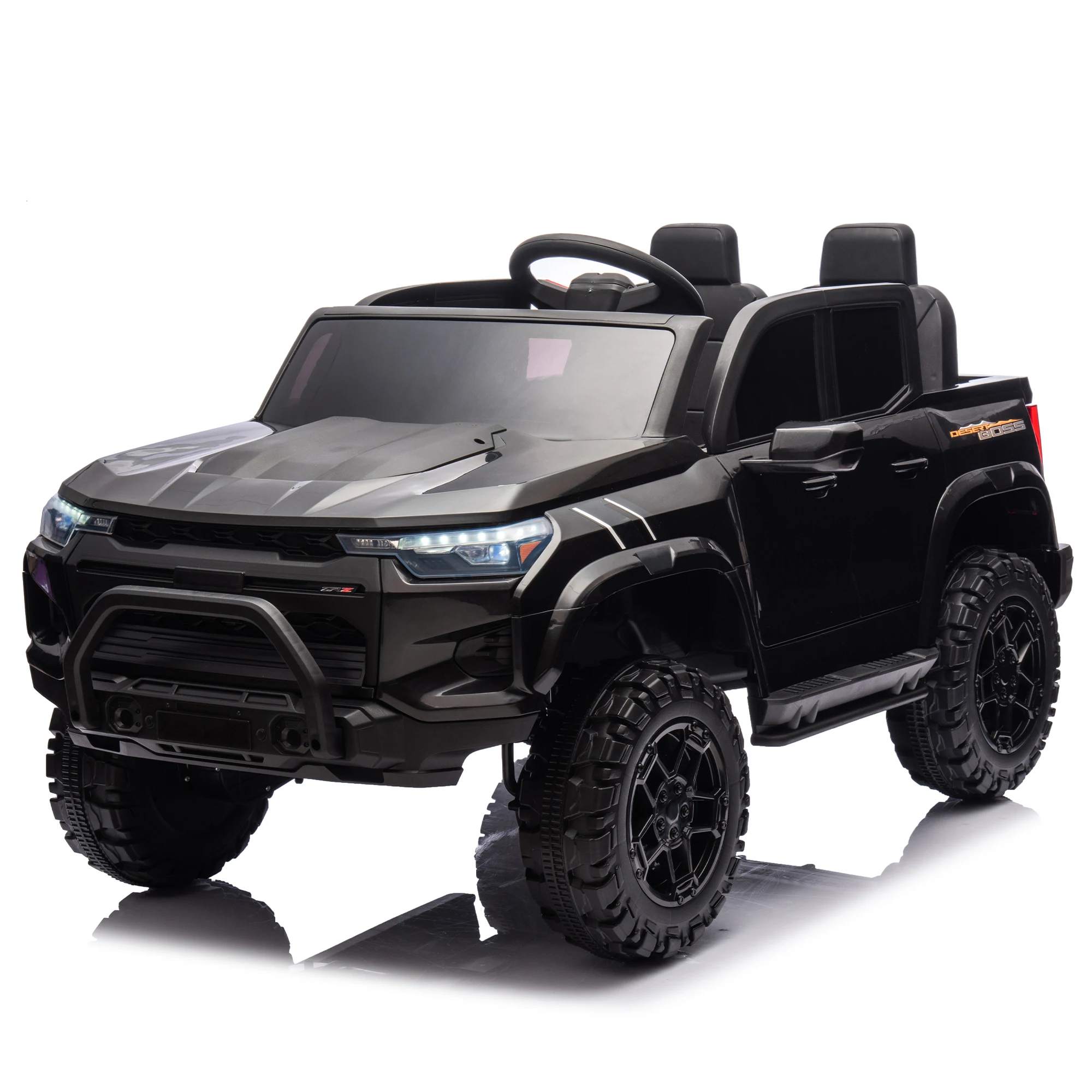 24V10A Two-seater Kids Ride On Electric Pickup, kids ride on toy W/parents remote control,4WD 800W motors,Two Safety belts
