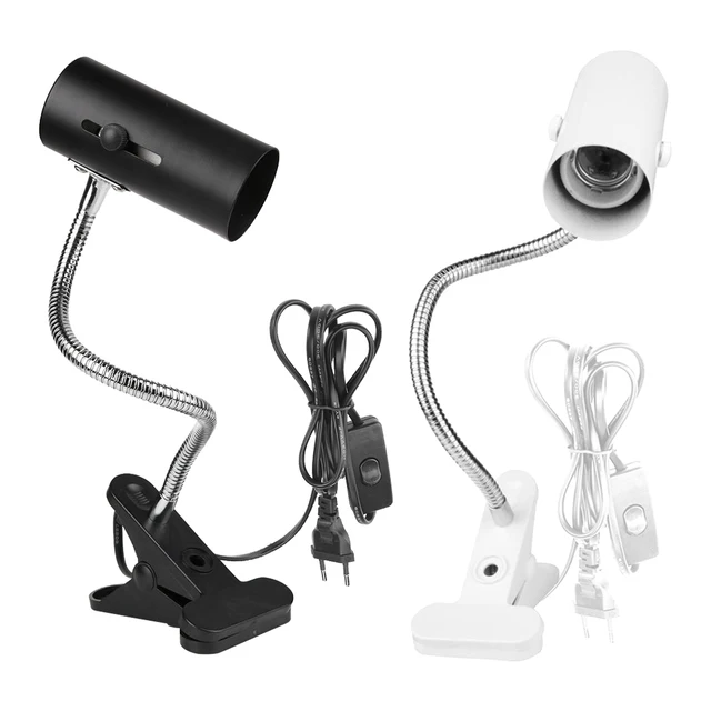 Lamp Base Holder Turtle Tank Heating Lamp Set Rotary Clip-on Bulb with Cover Durable Reptile E27 Lamp-socket Kit Light Holder 2