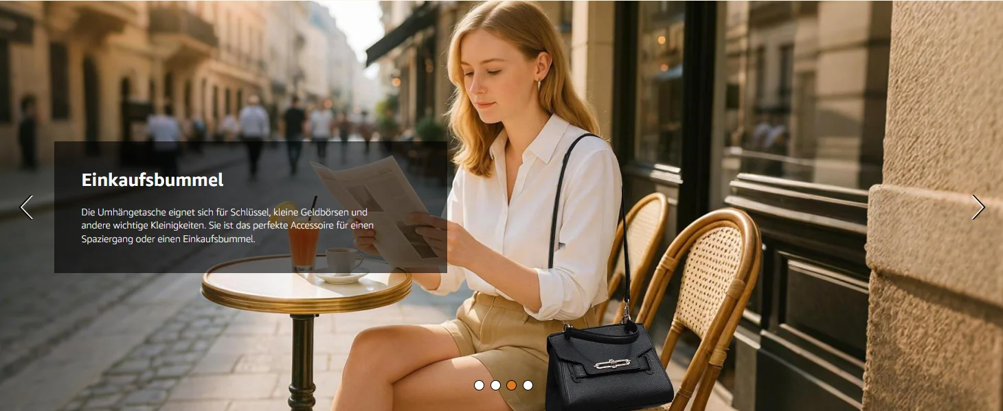 Miss Lulu Damen Handtasche aus PU-Leder, elegante Umhängetasche mit Diebstahlschutz & abnehmbaren Griffen, klein – Detail 3