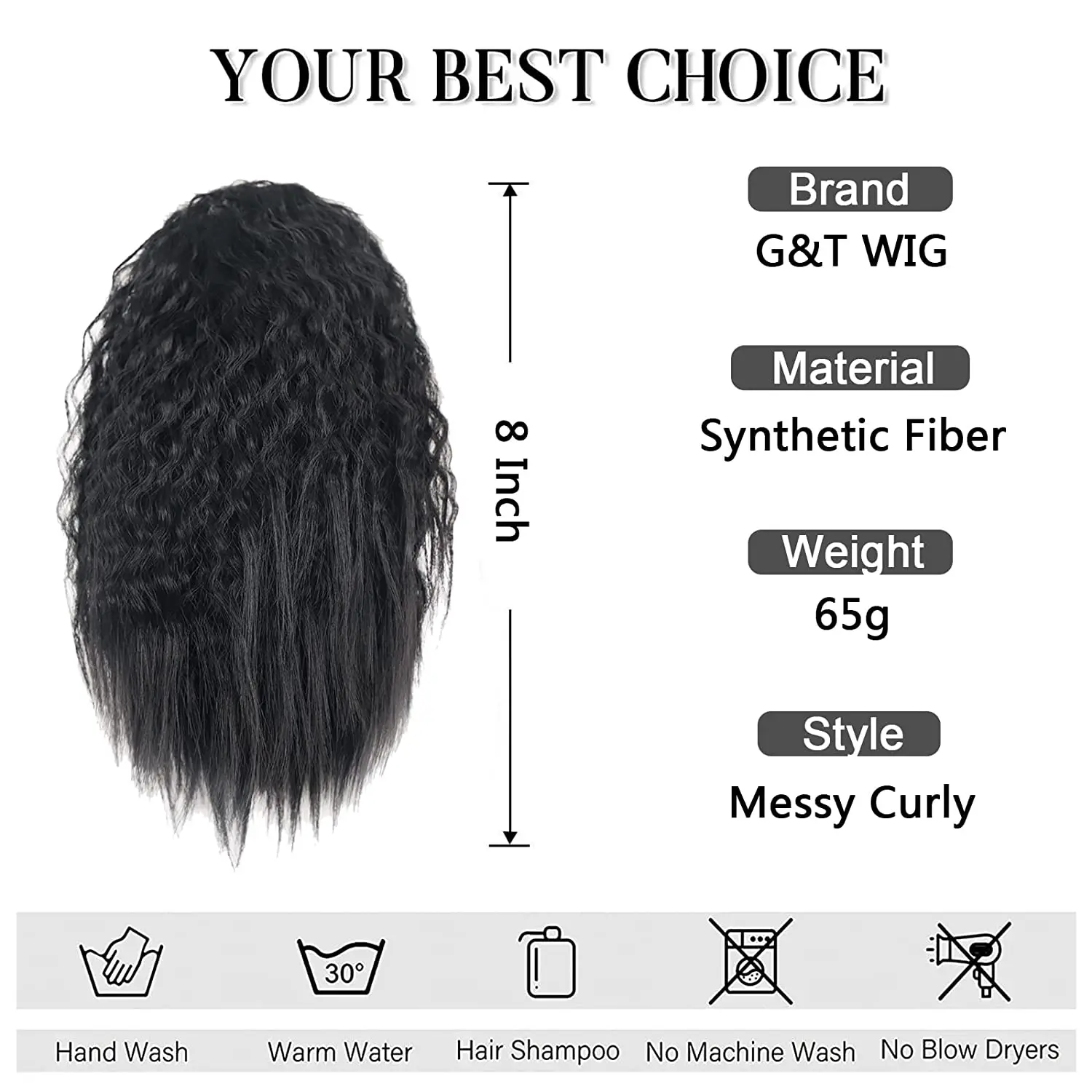 Synthetic 8 Inch Short Curly Drawstring Ponytail Women Hair Pieces Daily Party Use fake hair extensions