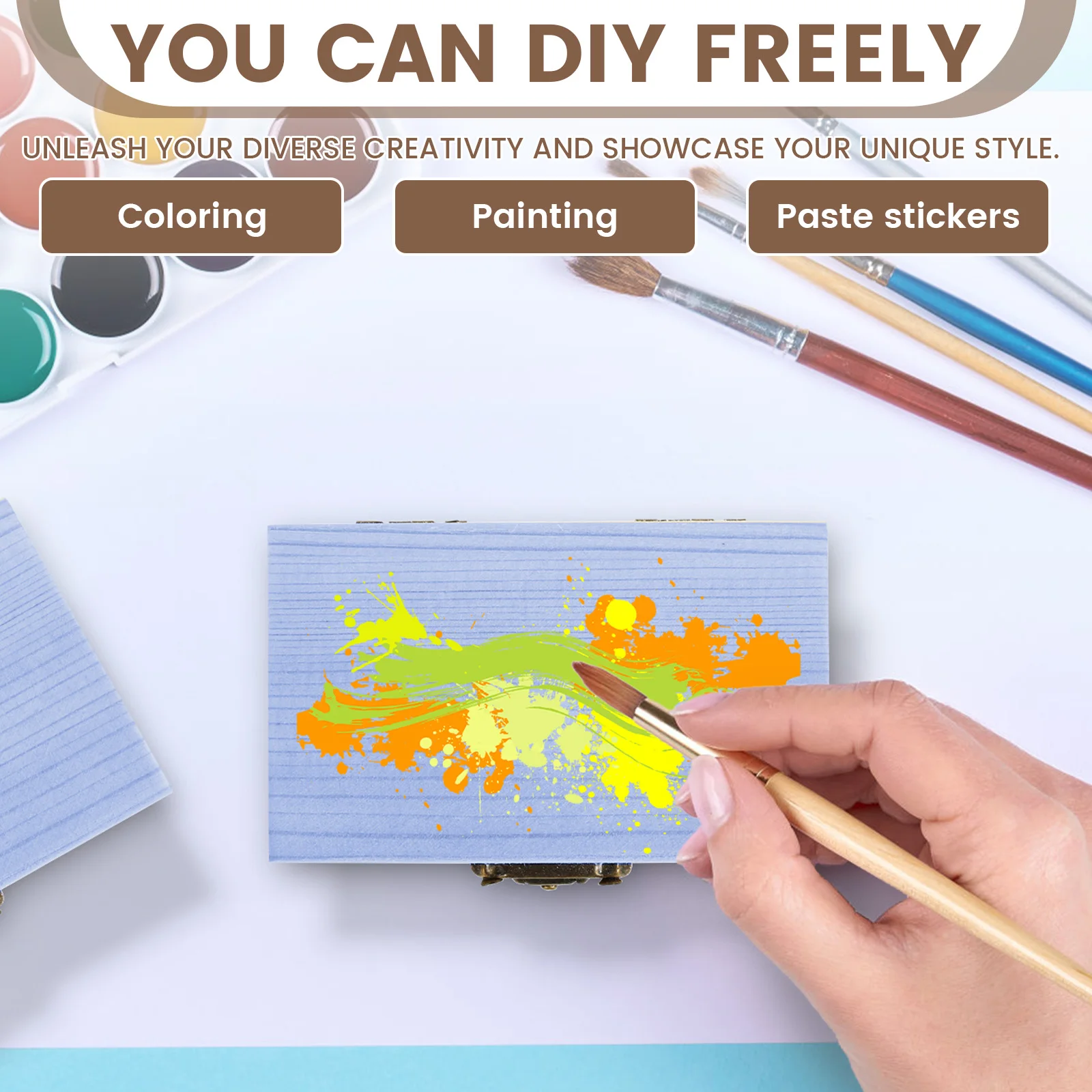 10PCS Mini Jewelry Storage Box Wooden Box with Lid Clasp Locking Unfinished Blank Craft Box Treasure Chest for DIY Painting