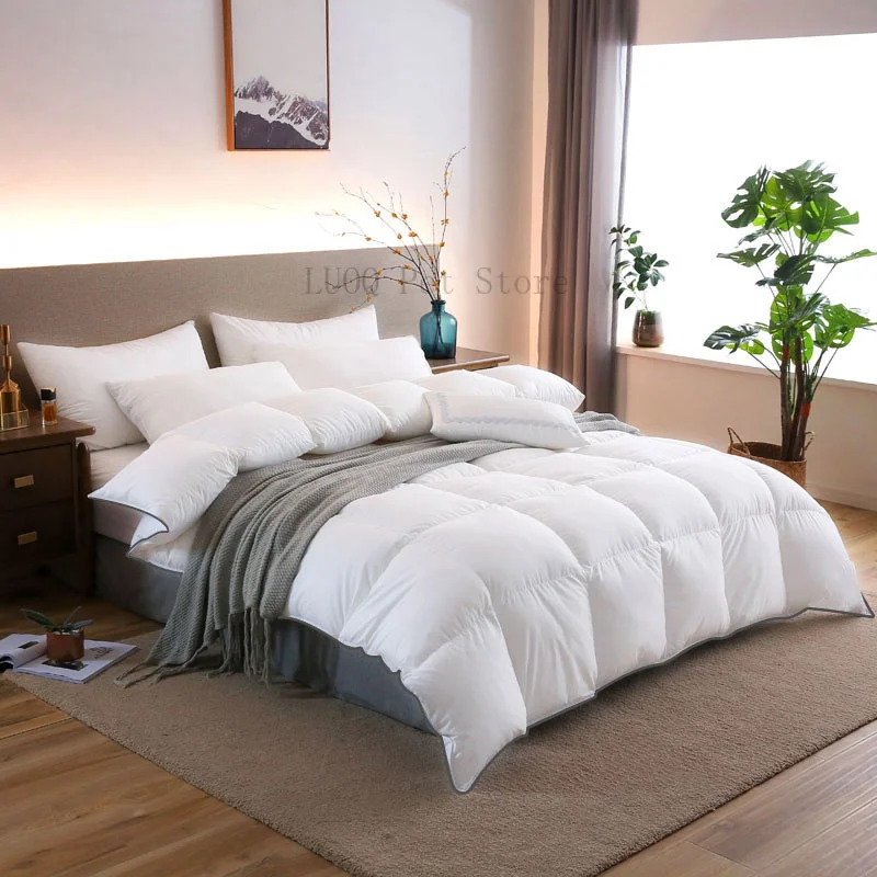 

100% Cotton Cover King Queen Twin Full Size 95%White Goose Down Quilt Duvets Thick warm Five Star Hotel Winter Soft fluffy quilt