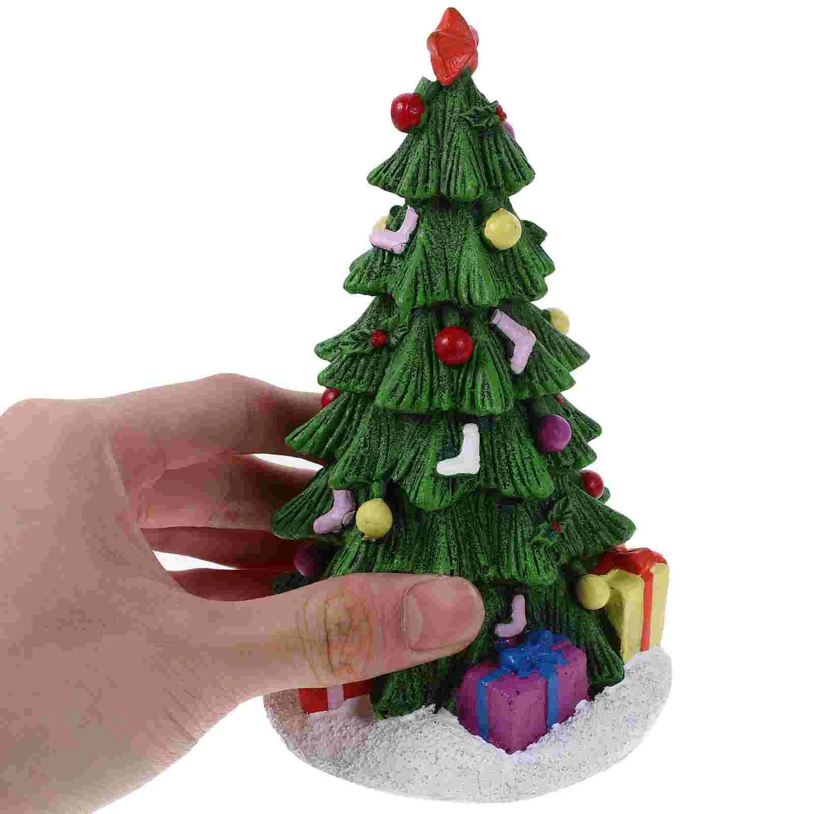 Cartoon Christmas Series Landscaping Home Garden Decor Christmas Tree Fish Tank Aquarium Decor Resin Crafts