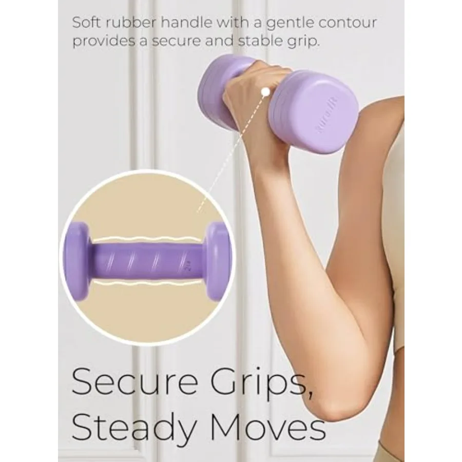 Purple Adjustable Dumbbell (5 lbs) and Pink Adjustable Kettlebell (12 lbs) Bundle