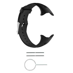 Enhanced Black Silicone Sport Watchband Strap - Soft and Comfortable Bracelet Accessory - Garmin Swim (Black)