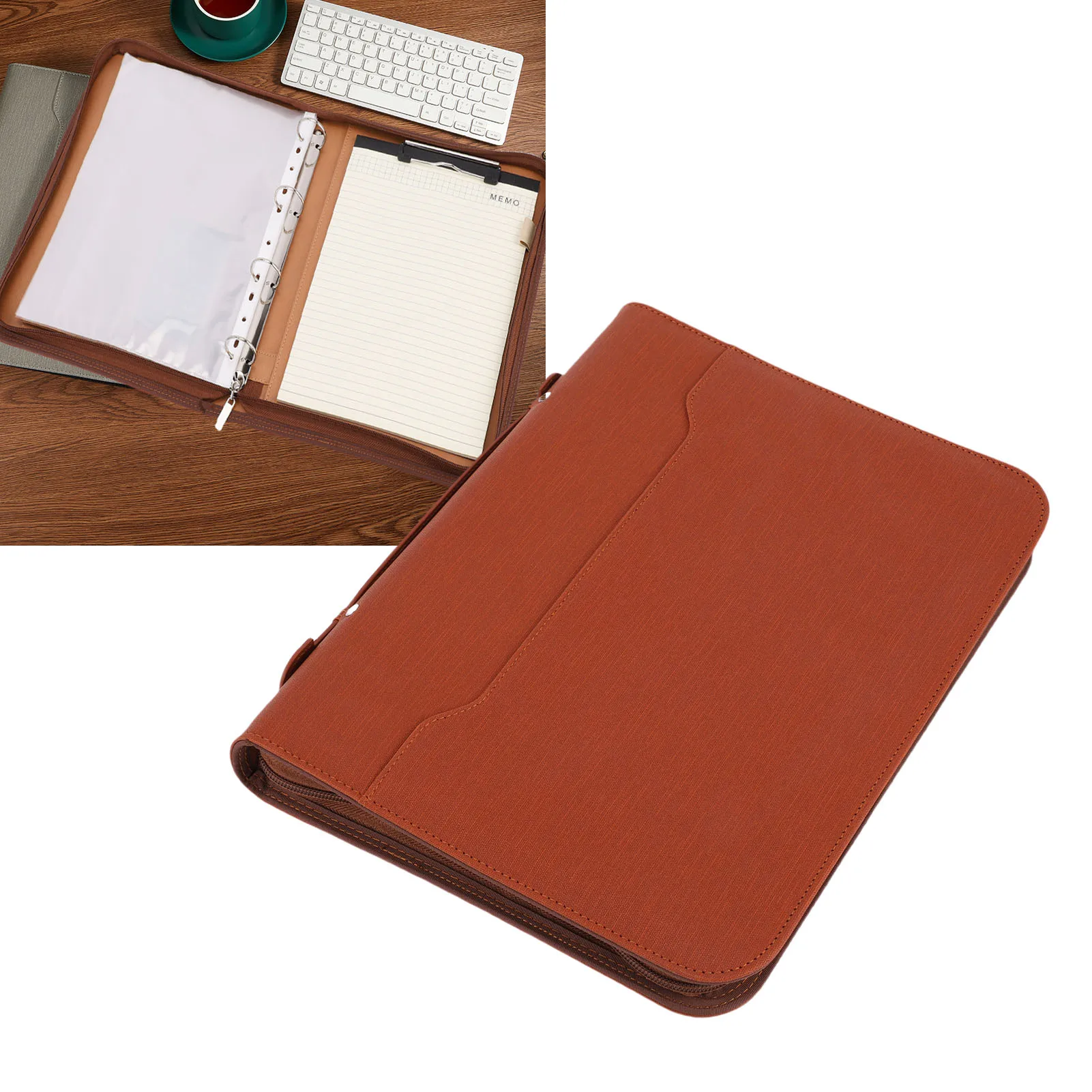 10 File Folders 30 Sheets Notebook Business Portfolio 10.1 Inch Tablet Case 8 Digit Solar Calculator Multi Functional Portfolio