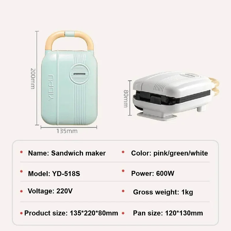 220V Electric Sandwich Machine Takoyaki Pancake Breakfast Machine Multifunctional Toaster Donut Mini Timer Waffle Maker Toaster 6