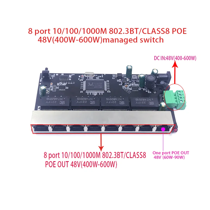 8-port-10-100-1000m-poe-48v-400w-600w-8023bt-class8-managed-switch-pcb-module