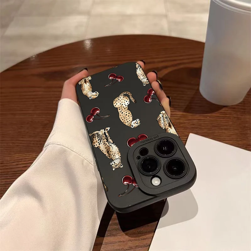 Chic Leopard Cherry Design Phone Case