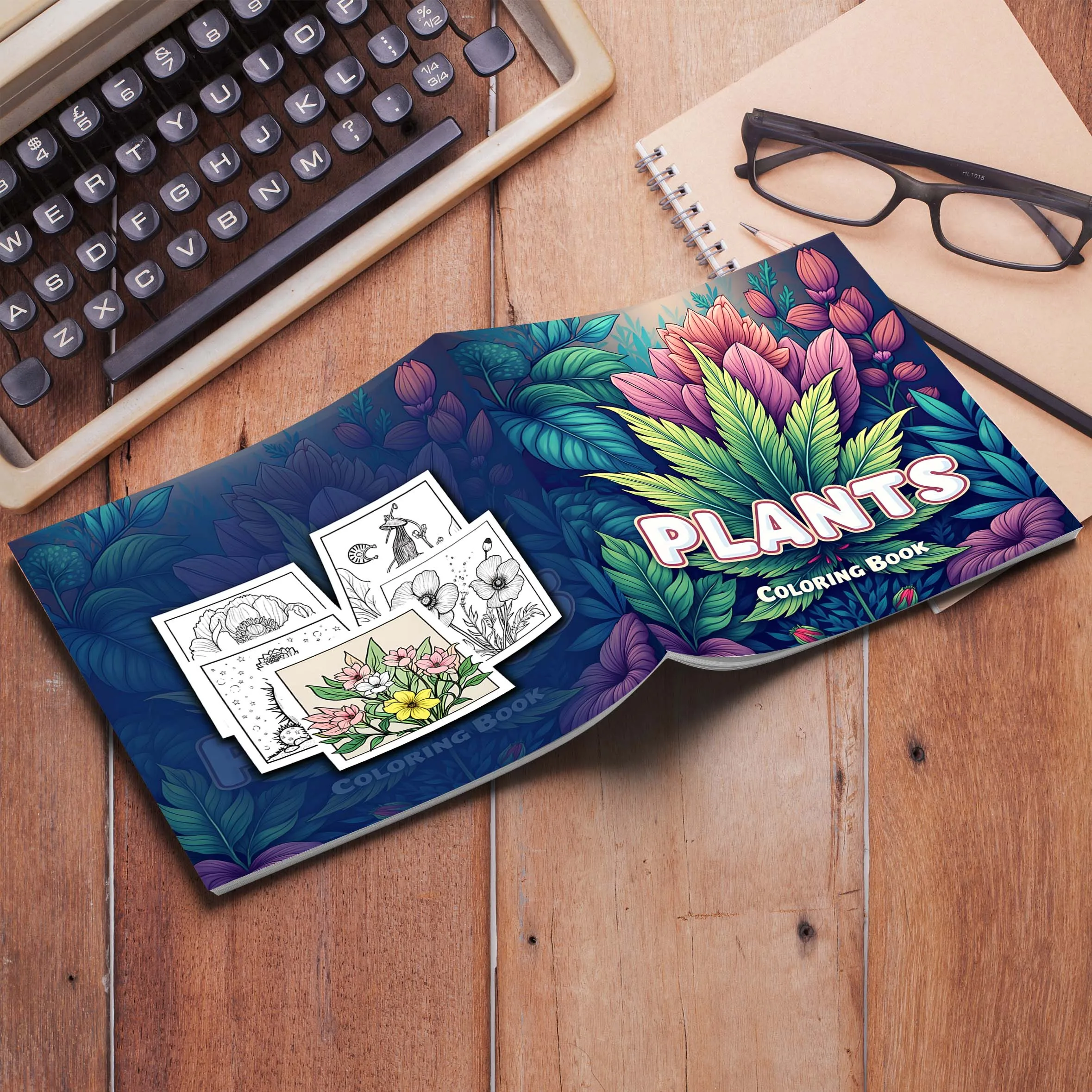 Plants Coloring Book Featuring Plants Flowers for Adults and Teens 24 Page Graffiti Painting Drawing Book Relieve Stress 2