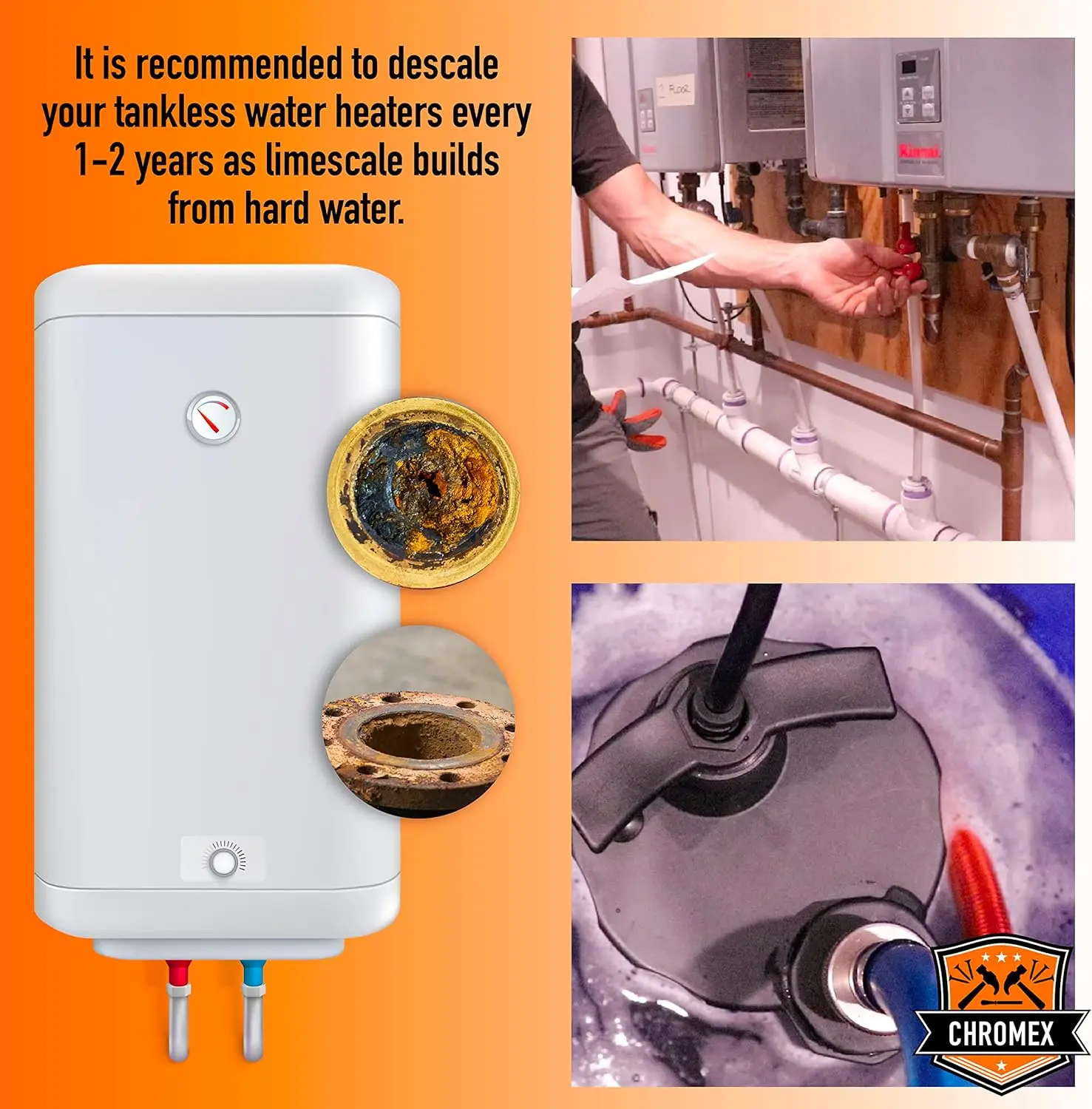 Tankless Heater Descaler Kit Just Add Vinegar or Your Own Descaler Works with Most All Tankless Water Heaters