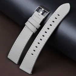 Premium PU Leather Quick Release Smartwatch Strap - 20mm/22mm - 22mm (Grey)