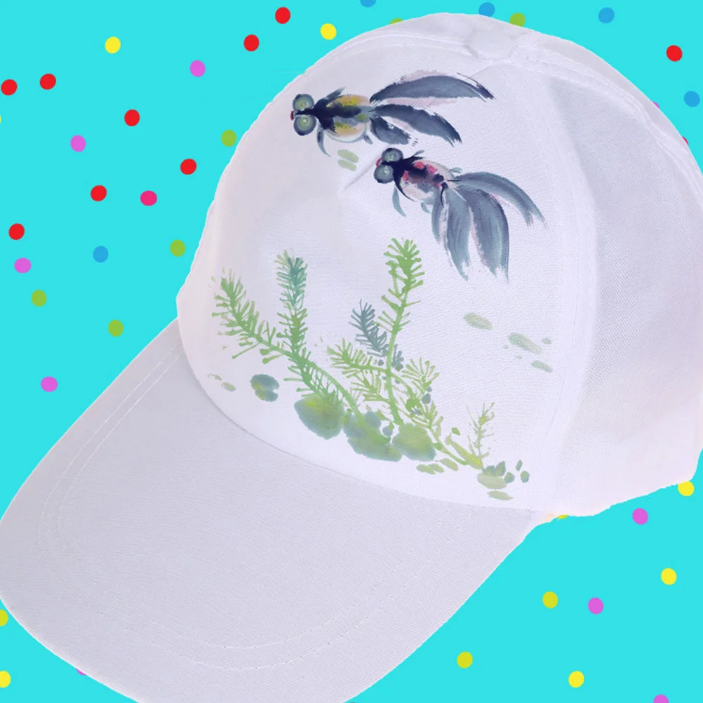 3 Pcs Cotton Baseball Hat Blank White Cap Bulk Stylish Blank Peak DIY Painting Hats Unisex 6