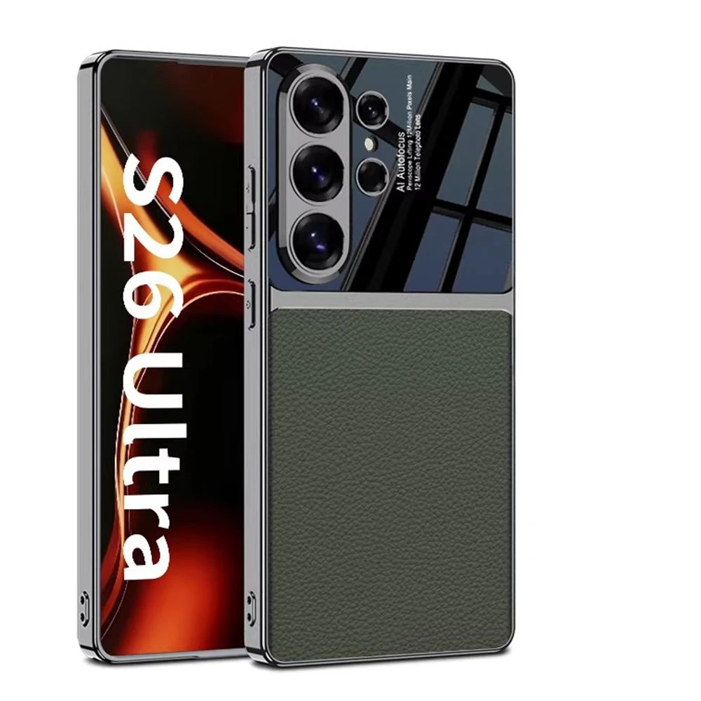 Luxurious Electroplated Leather Phone Case - All-Inclusive Shockproof Back Cover