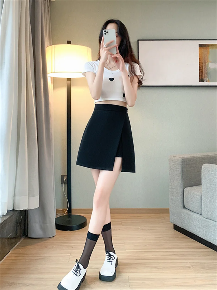 

Skirts Women 2023 Spring Summer New Fashion Split High Waist Lining Good Quality Skirts