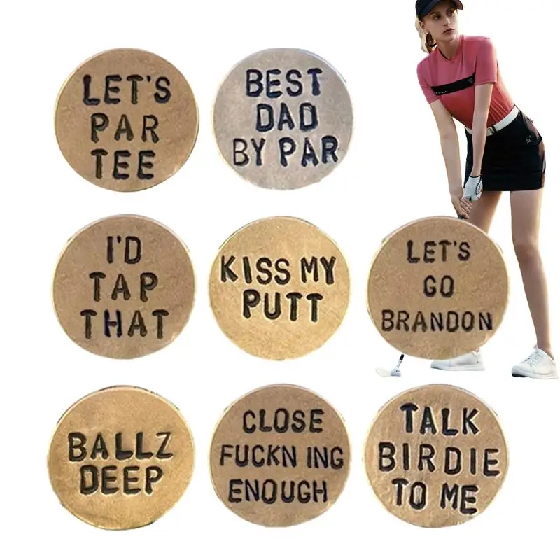 

Ball Markers Bulk 8 Pieces Golf Ball Labels Metal Engraving Positioning Mark Decor Assorted Patterns Marker For Putting Green