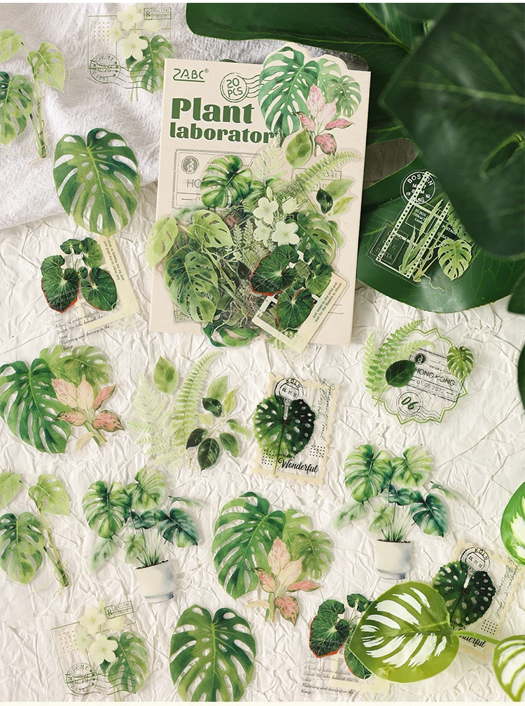 30 Blatt Vintage INS Aufkleber mit Pflanzenmotiven in großer Größe, dekorative Etiketten, Tagebuch, Album, handgefertigte Scrapbooking-Zubehörteile – Detail 8
