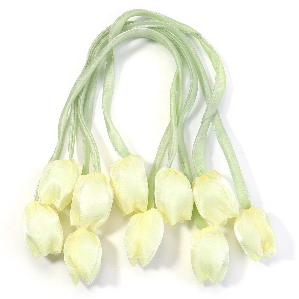 5 stücke Tulpe Bogen Blumen Süße Künstliche Blumen Für DIY Hochzeit Party Weihnachten Kleidung Kopfbedeckungen Geschenke Dekoration Zubehör – Detail 14