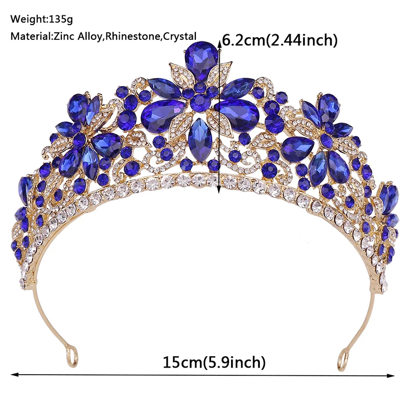 Crystal Flower Crown Bridal Wedding Tiaras and Crowns for Women Hair Accessories Rhinestone Hair Jewelry Party Bride Headpiece