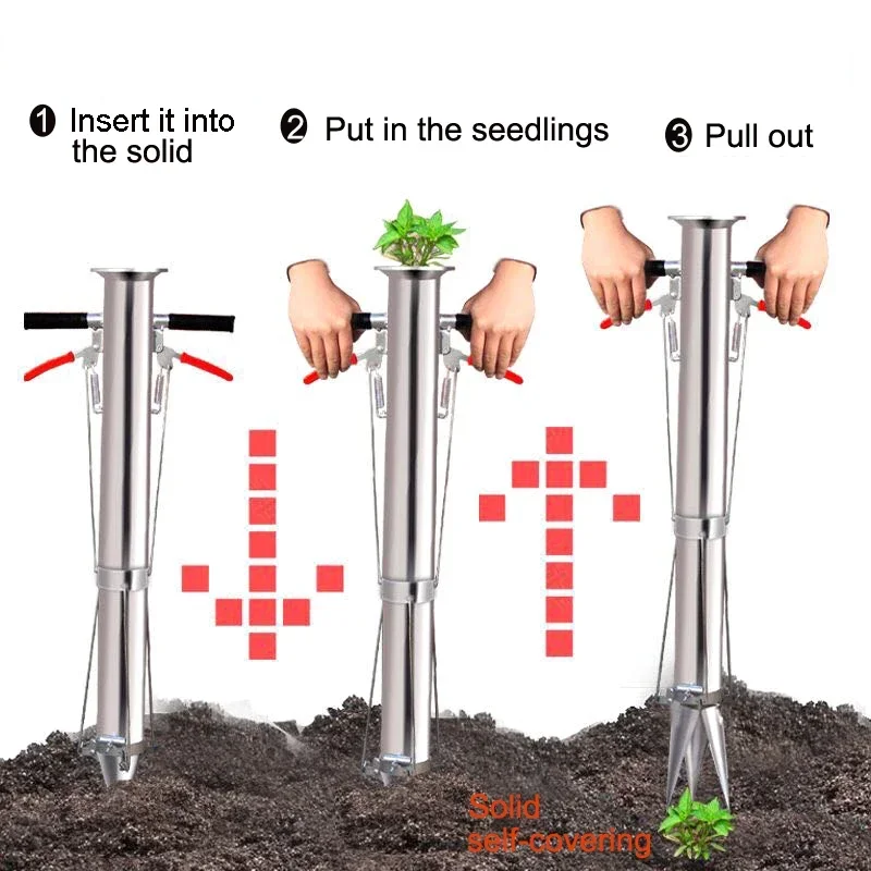 Seedling Transplanter Vegetable Agricultural Tool YoungMachine Pepper Planting Rapid Seeder Stainless Steel Garden Supplies Tool