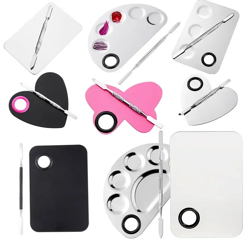 Stainless Steel Palette Spatula Rod Gel Foundation Eye Shadow Mixing Cream Pigments Cosmetic Makeup Nail Manicure Tool