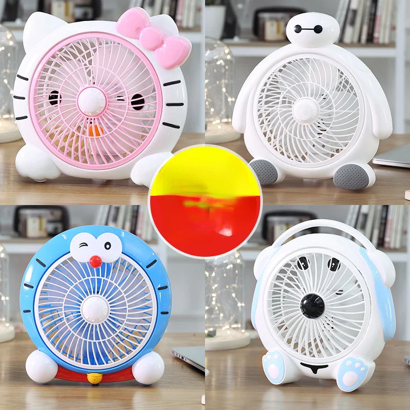 

Cartoon electric fan, student dormitory, small fan on bed, mini office desktop, bedside clamp fan, household use