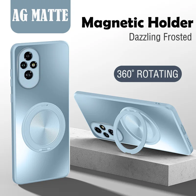 Enhanced Product Title: Premium Shockproof Hard Matte Phone Cover with Magnetic Ring Holder