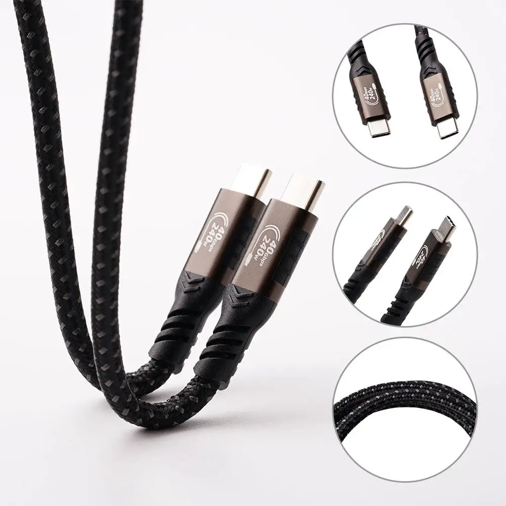 240W Charger Data Transfer USB 4 Cable for Thunderbolt 4 Full Feature Type C 40Gbps Dual 8K Video Cord For Thunderbo