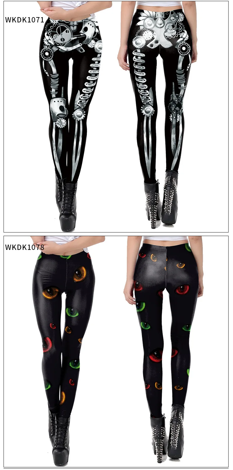 Nadanbao Halloween Lustige Leggings Frauen Urlaub Party Sexy Strumpfhosen Hosen Weibliche Mittlere Taille Elastische Hosen – Detail 12