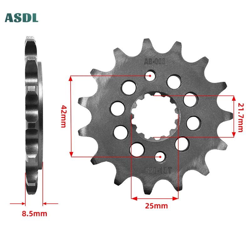 

520-15T 520 15 Tooth Motorcycle 20CrMnTi Front Sprocket Silent Sprocket For Kawasaki BJ Estrella GPZ400 ZR400 D1 ZXR400 ZX400G