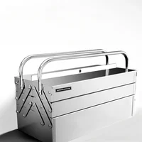 Organizer Tool Box Mechanic Storage Stainless Tool Box Professional Metal Suitcase Waterproof Case Parts Garage Accessories 2