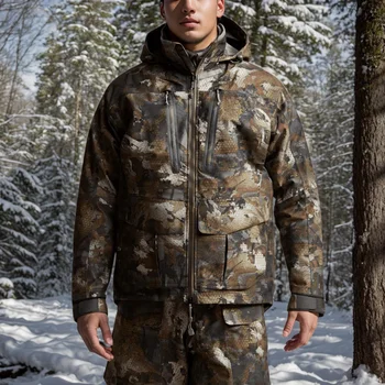 Hifad Men's high quality winter waterproof insulation fishing jacket, hunting clothing 2