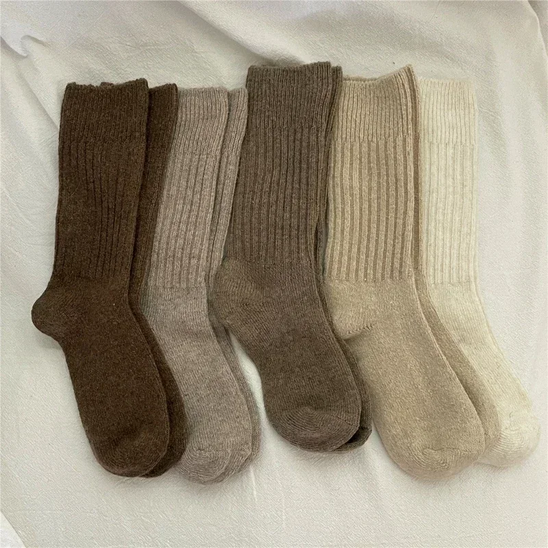 Women Wool Cashmere Thermal Long Socks Homewear Sleeping Calcetines for Autumn Winter