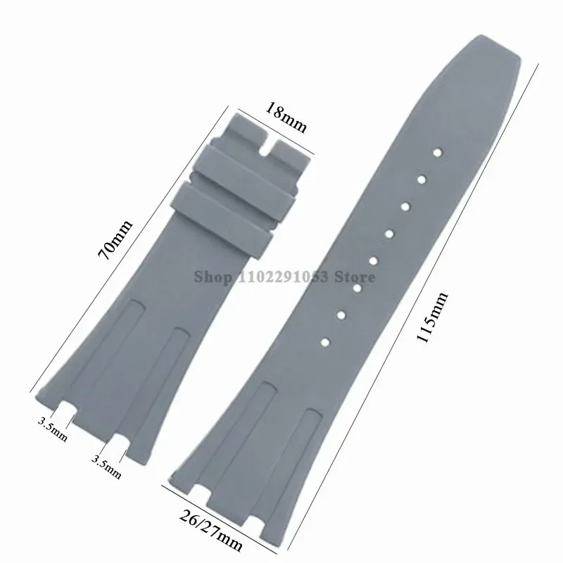 Premium 27mm Waterproof Rubber Watch Strap with Solid Butterfly Buckle