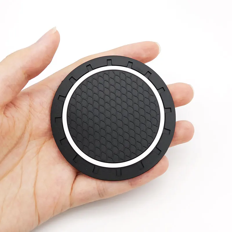 2PCS/LOT 7.2CM Universal PVC non-slip mat car coaster water cup slot car decoration interior accessories stickers auto styling