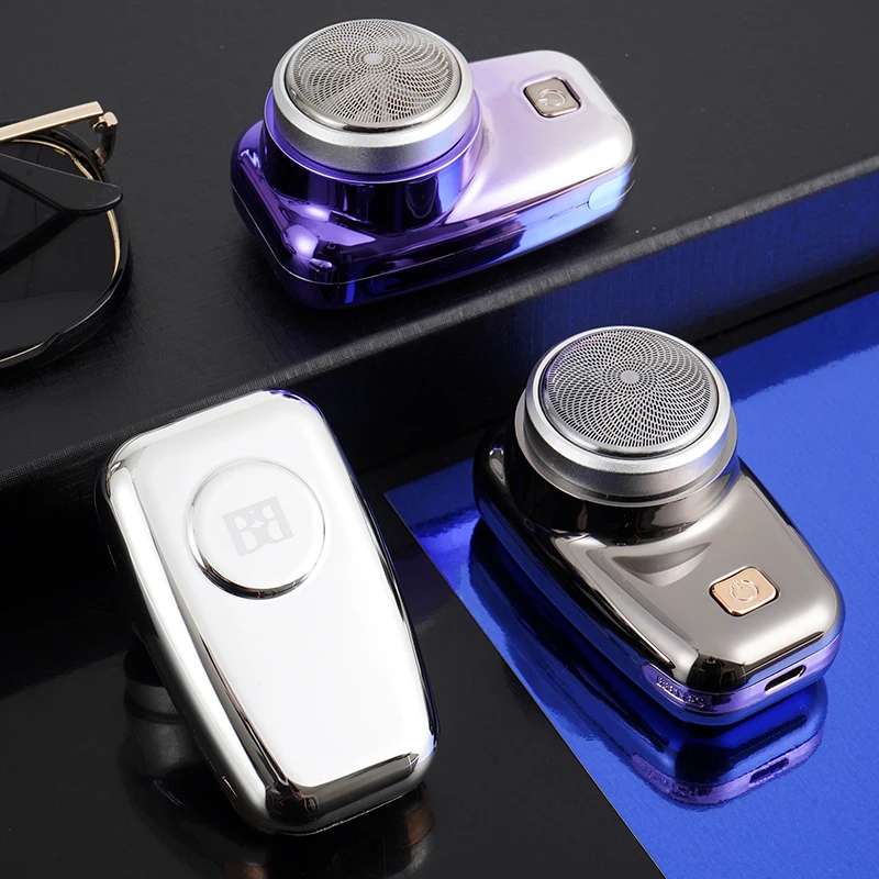 Electric shaver man New waterproof rechargeable mini men's essential pocket machine 3 knife head small steel gun electric shaver 3