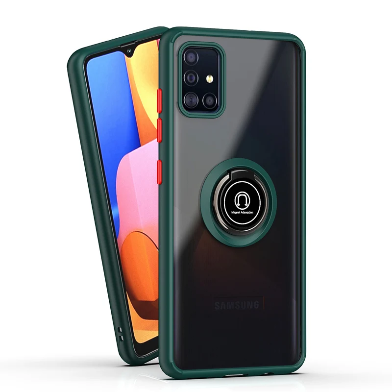 KEYSION Fashion matt ümbris Samsung A71 A51 5G A31 läbipaistev rõngasalus Põrutuskindel telefoni kate Galaxy M51 M31S jaoks _voghion.com