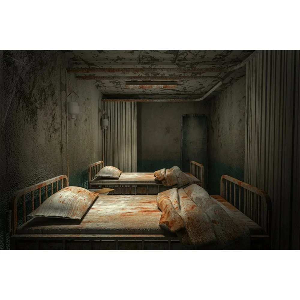 thumbnail image 1 of MOON.QG Fondo de fotografía de decoración de Halloween de terror Fondo de fotografía de aula de hospital espeluznante Accesorios de fotografía profesionales, 1 of 5
