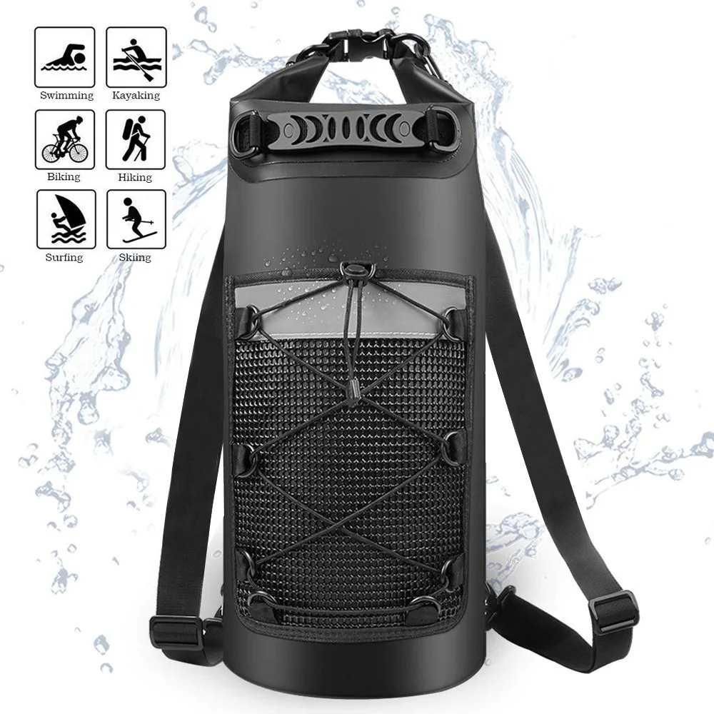 야외 방수 PVC 드라이 드리프팅 백 캠핑 비치 수영 반사 버킷 백 남녀공용 내..