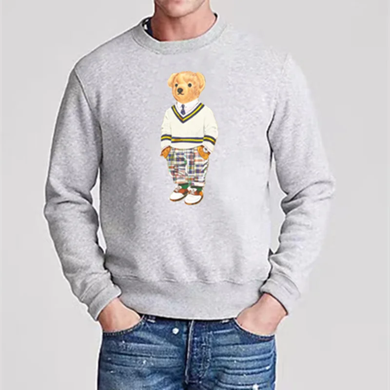 

280G Thin Fleece Cotton Men Cartoon Printing Couple Autumn Long Sleeve Round Neck Sweatshirt Fashion Casual Pullover Top