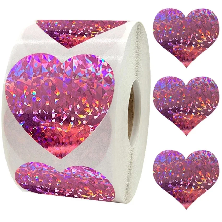 500Pcs Red Pink Heart Stickers for Valentines Day Wedding Gift