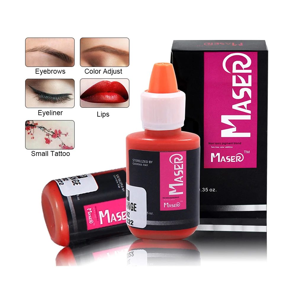 Professional 10ML Tattoo Ink for Permanent Makeup Machine Eyebrows Lips Color Natural Plant Micropigmentation Pigment Tattoo Ink for tattoo ink,tattoo ink pigment