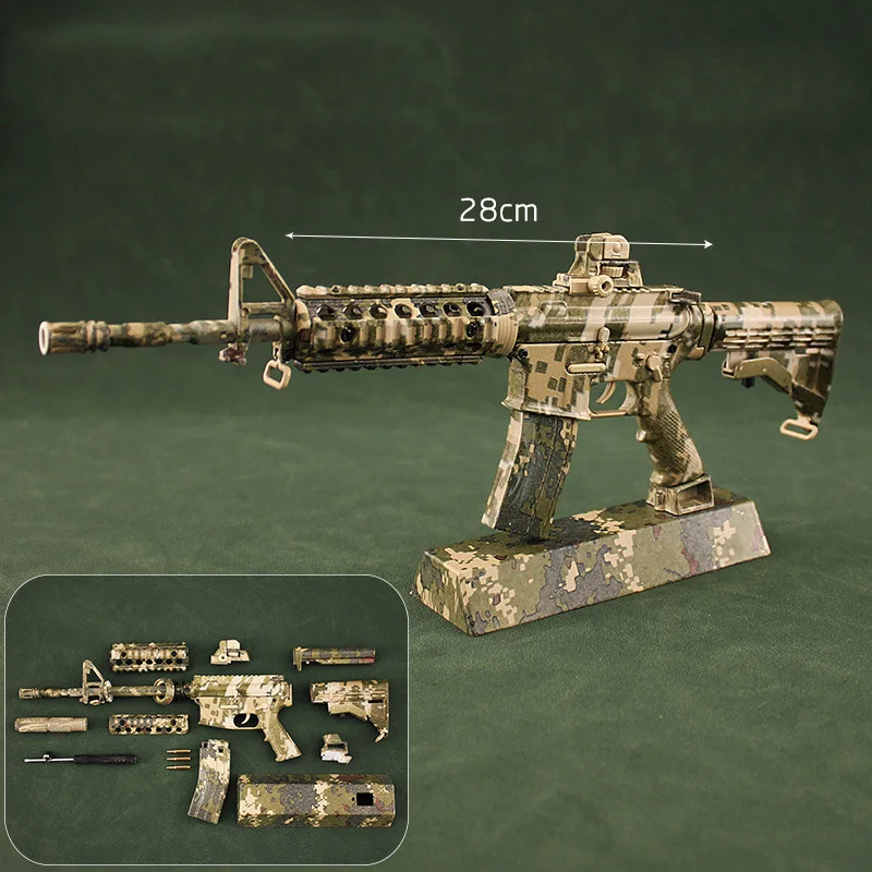 1/3 Metal M416 Scale Toy Gun Miniature M4A1 Rifle Sniper Model Assemble Disassemble Build Kit Collection Toy Gifts 2
