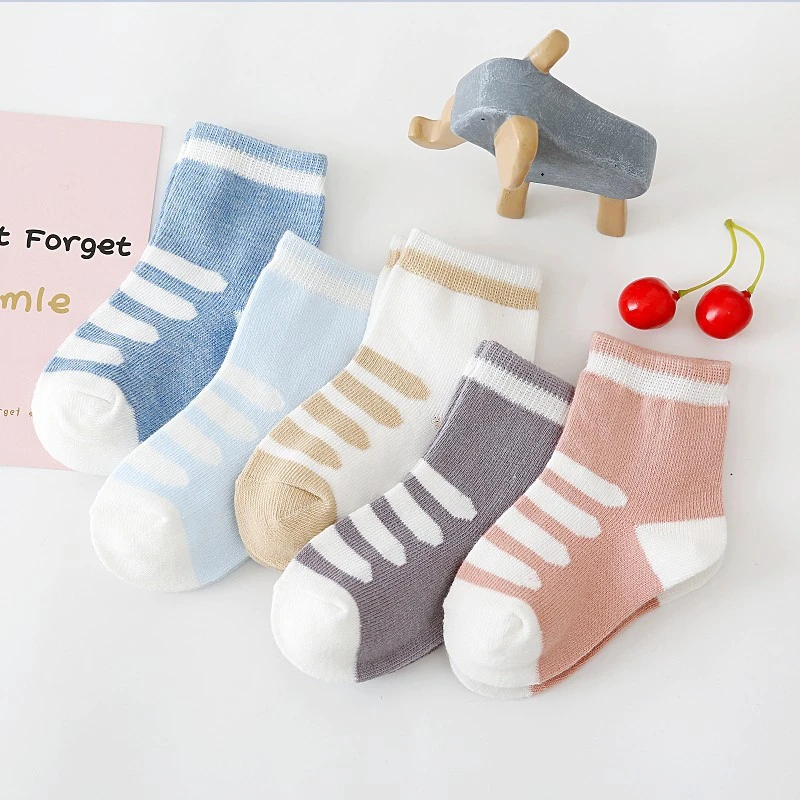 

Baby Socks for Girls and Boys 5Pairs Newborn Baby Socks 0-1-3-6Y Kids Pure Cotton Cartoon Design Soft Children's Socks