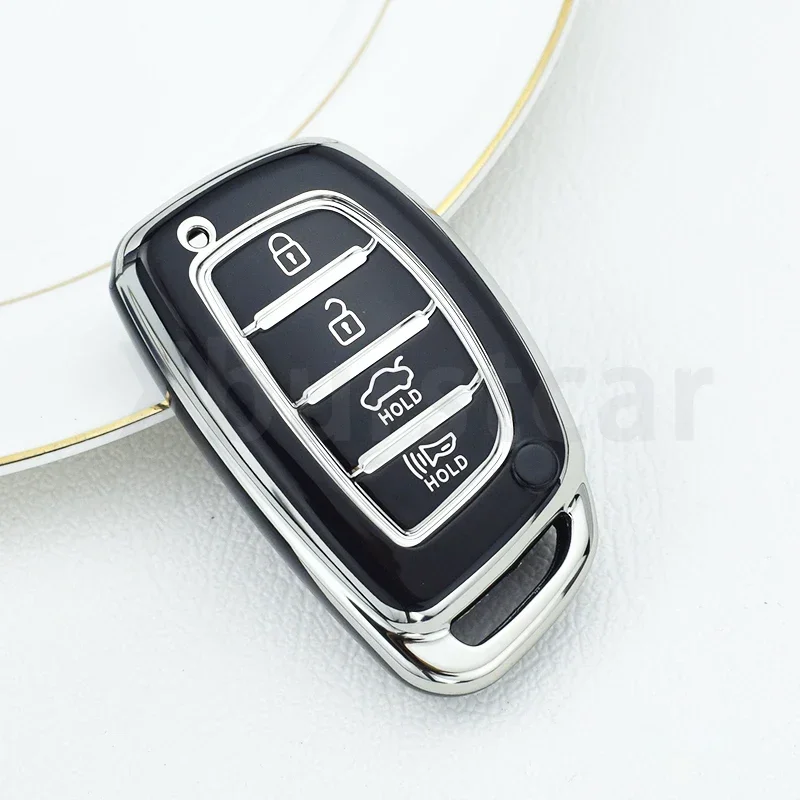 4 Buttons TPU Auto Shell For Hyundai Tucson Santa Fe Rena Sonata Elantra Creta Ix35 Ix45 I10 I30 I40 Car Smart Key Case Cover