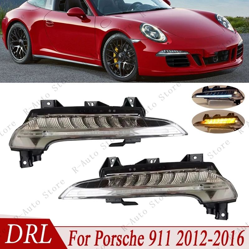 

Car DRL LED Daytime Running Lamp For Porsche 911 2012 2013 2014 2015 2016 Turn Signal Lamp Fog Light 99163115104 99163115205