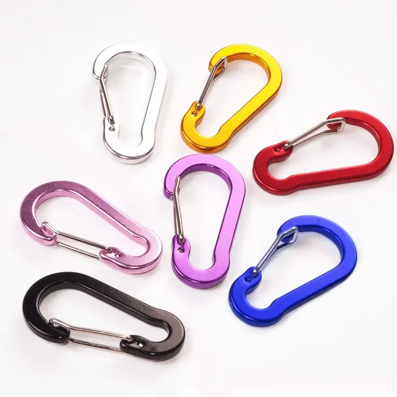 Climbing Carabiner 6pcs Outdoor Camping Multi Tool Mountaineering Buckle Small Carabiner Clips Fishing Climbing Accessory