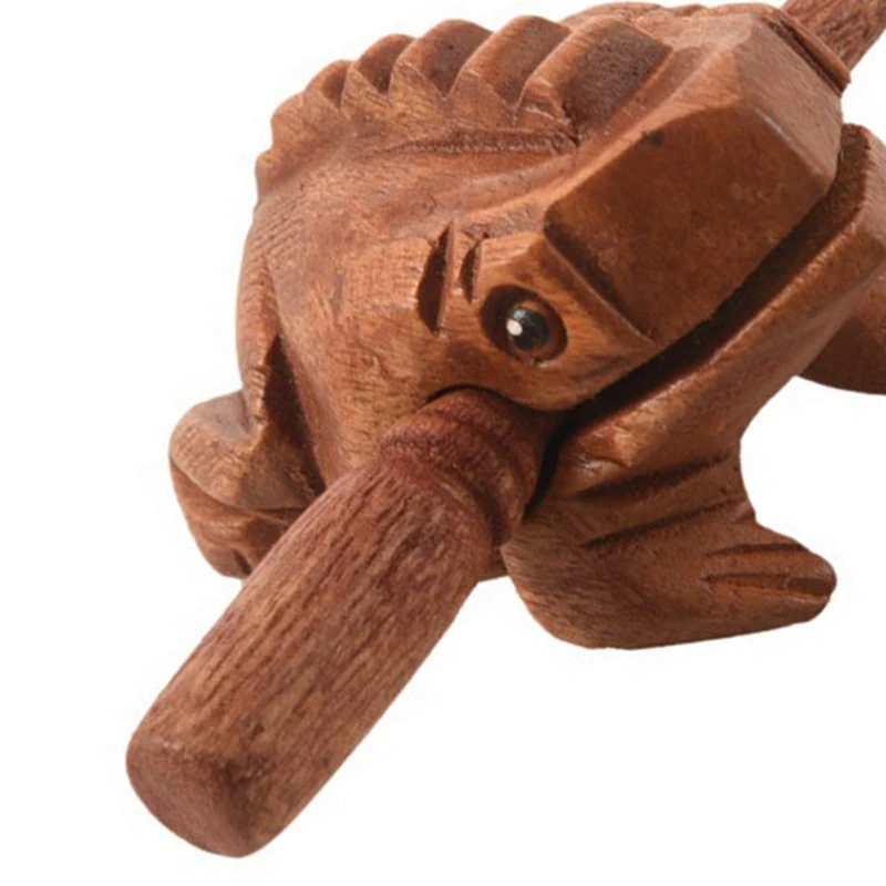 

1 Piece Frog Tone Block Toys Wooden Lucky Frog Toy Carved Croaking Wood Percussion Musical Sound