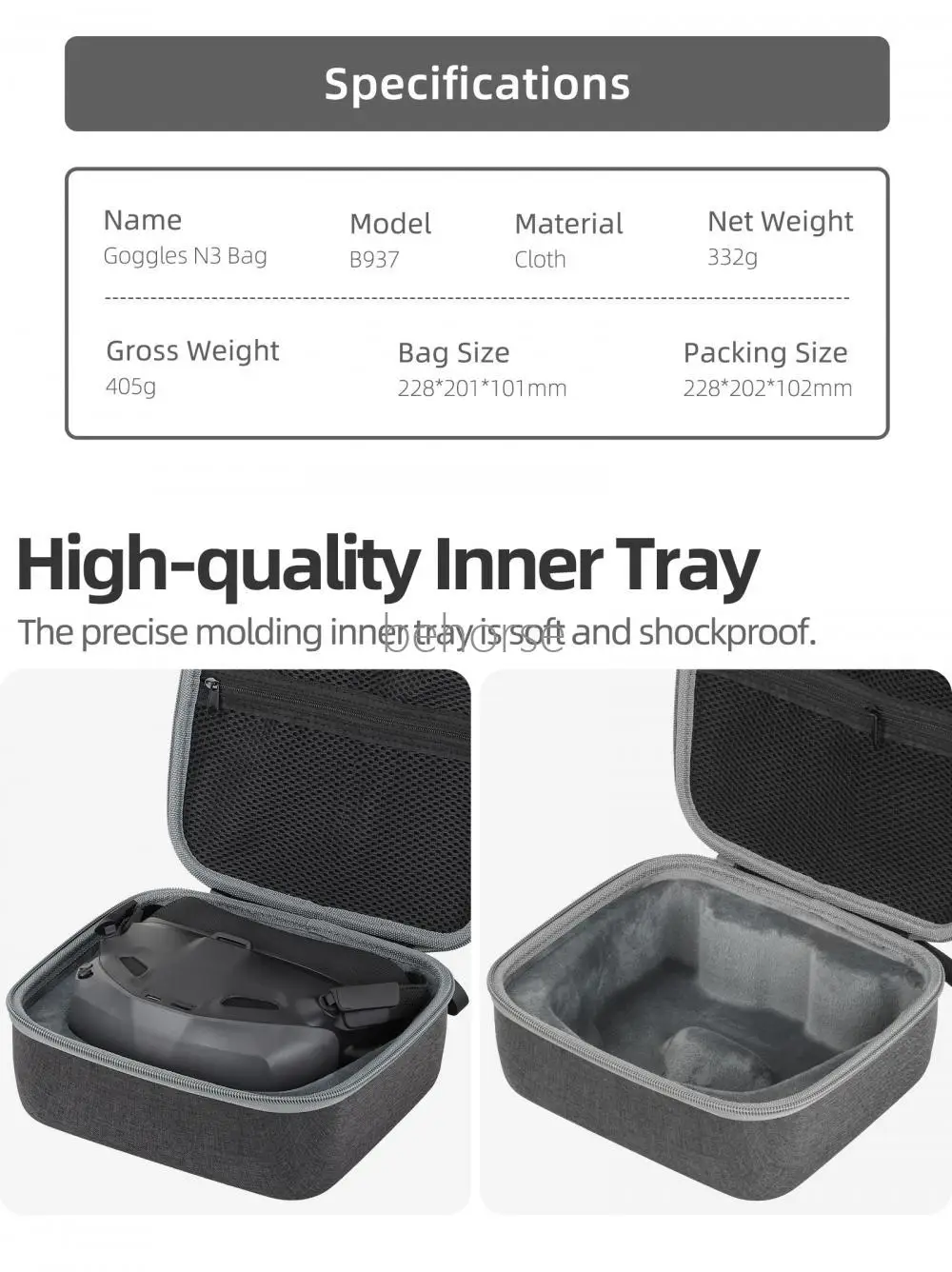 Carrying Case For DJI Goggles N3 Storage Bag Shell Anti-scrach Protection Case Portable Handbag For DJI Goggles N3 Accessories drone storage case drone storage bag